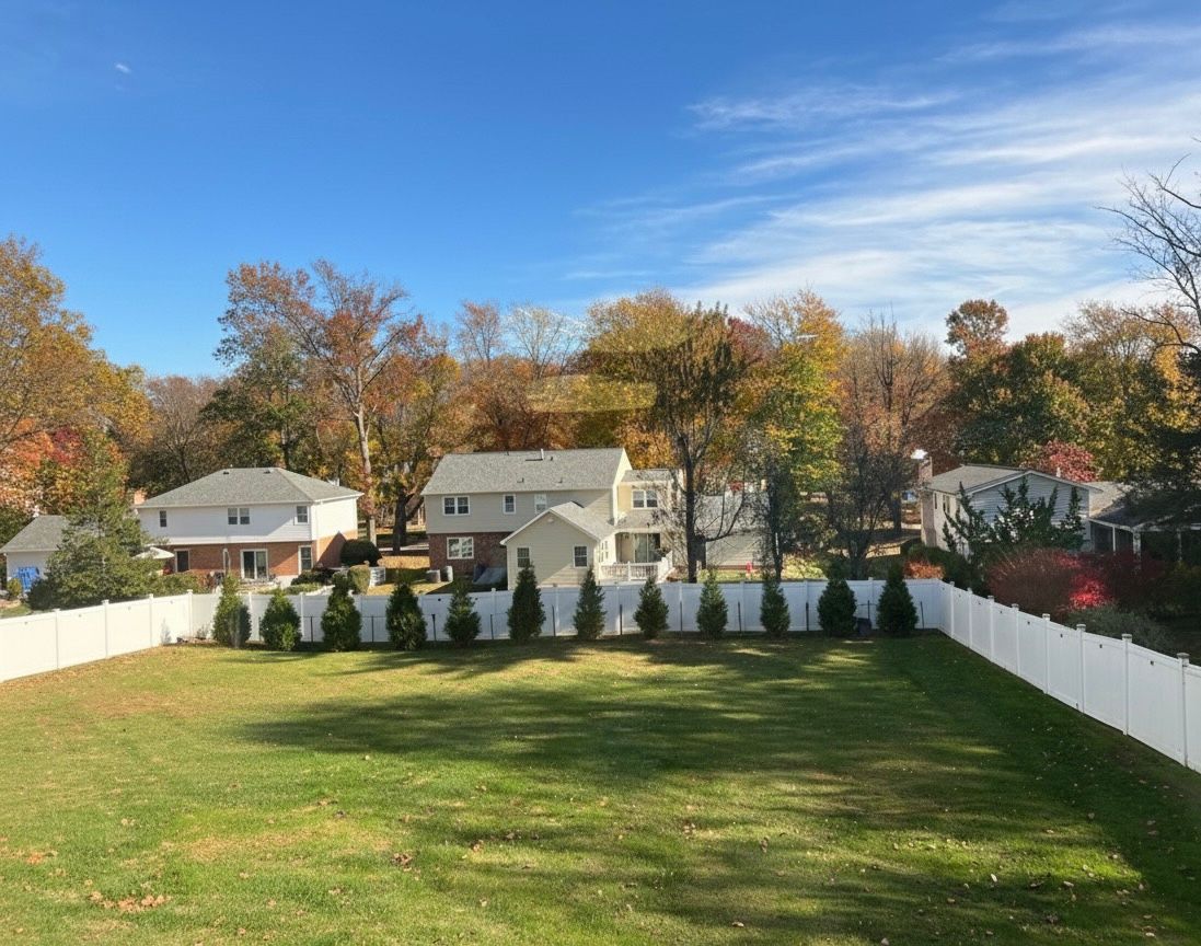 Beautiful backyard view with autumn landscape